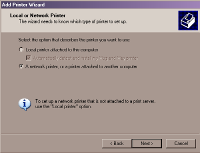 ������� Local or Network printer