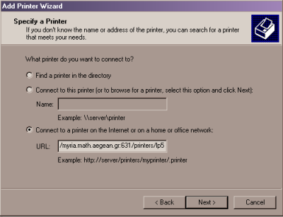 ������� Specify a printer